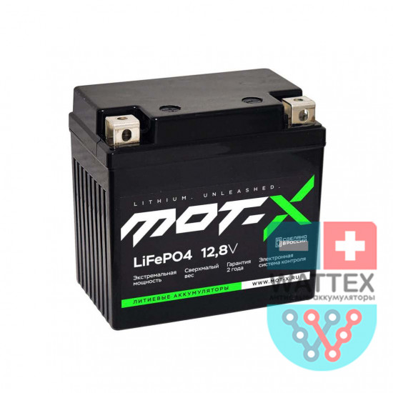 Аккумулятор пусковой литиевый LiFePO4 Mot-X M Sport 12,8В 3Ач, CCA 140A, 112x68x105мм (+/-) MotXLiM3S140PN