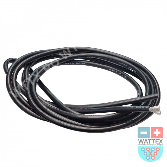 Силовой кабель силиконовый 6 AWG черный