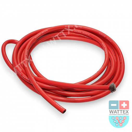 Силовой кабель силиконовый 6 AWG красный